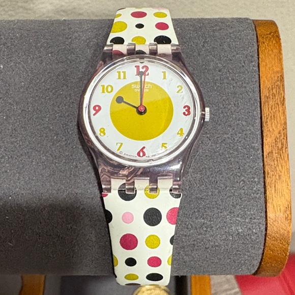 Swatch Watch Tree of Life with Polka Dots - Yellow Pink Black